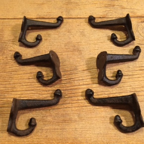 One (1) Cast Iron Black Double Acorn Wall Hooks 3" Deep One (1) 0170-531705 B - Picture 11 of 16